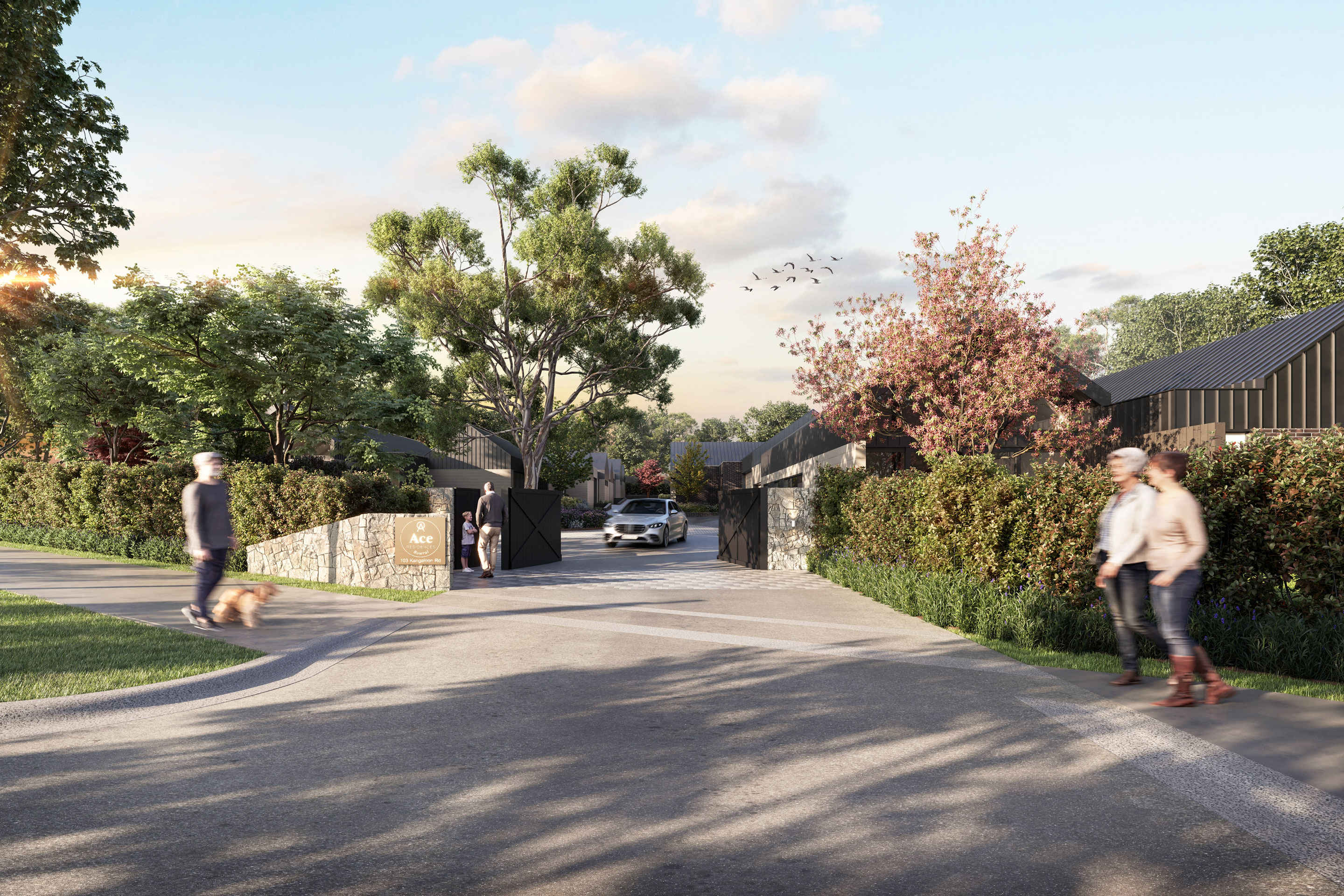 Entrance render for the Bowral townhouse development.